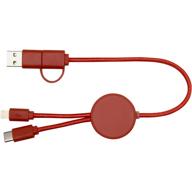 Logo trade promotional merchandise picture of: Citala 5-in-1 recycled plastic 30 cm data sync and 27W fast charge cable